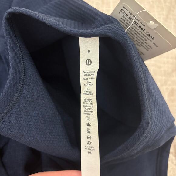 NWT Lululemon Ebb to Street Shelf Bra Tank Top *Light Support True Navy - Picture 8 of 8